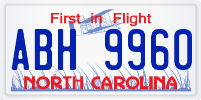 NC license plate ABH9960