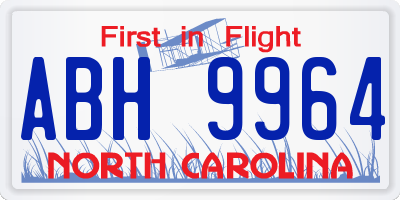 NC license plate ABH9964