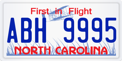 NC license plate ABH9995