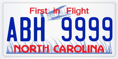 NC license plate ABH9999