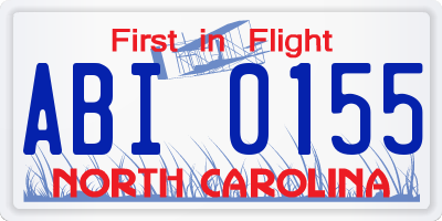 NC license plate ABI0155