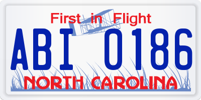 NC license plate ABI0186