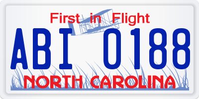 NC license plate ABI0188