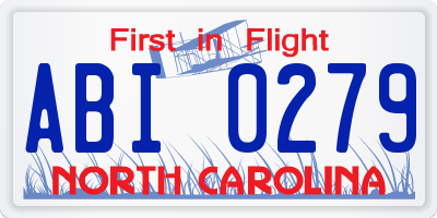 NC license plate ABI0279