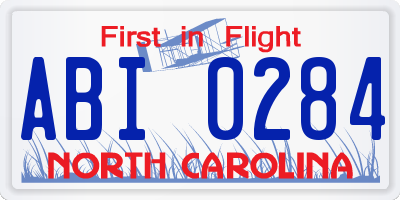 NC license plate ABI0284