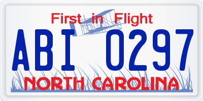 NC license plate ABI0297