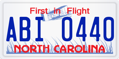 NC license plate ABI0440