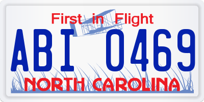 NC license plate ABI0469
