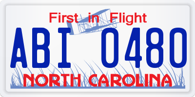 NC license plate ABI0480