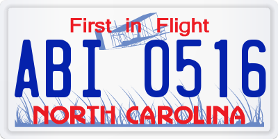 NC license plate ABI0516