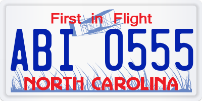 NC license plate ABI0555