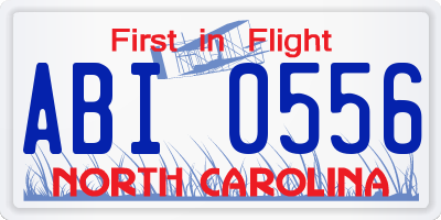 NC license plate ABI0556