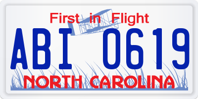 NC license plate ABI0619