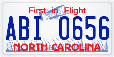 NC license plate ABI0656