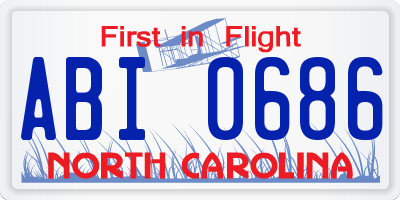 NC license plate ABI0686