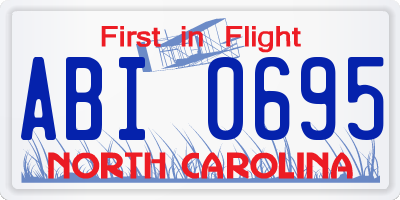 NC license plate ABI0695