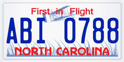 NC license plate ABI0788