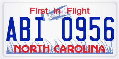 NC license plate ABI0956