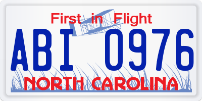 NC license plate ABI0976
