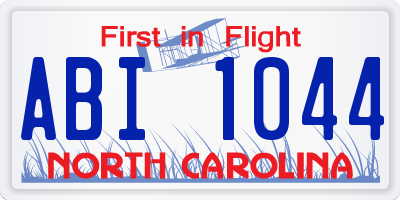NC license plate ABI1044