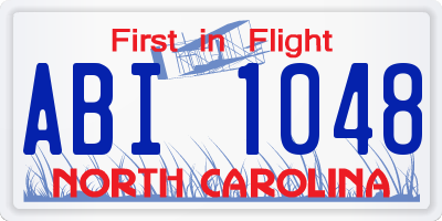 NC license plate ABI1048