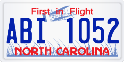 NC license plate ABI1052