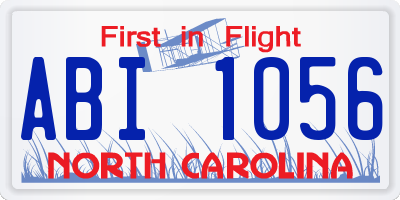 NC license plate ABI1056