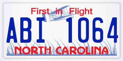 NC license plate ABI1064