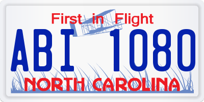 NC license plate ABI1080