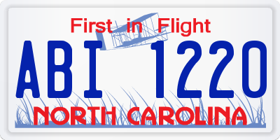 NC license plate ABI1220