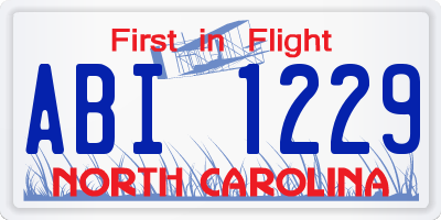NC license plate ABI1229