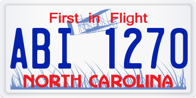 NC license plate ABI1270