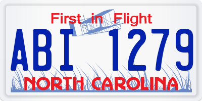 NC license plate ABI1279