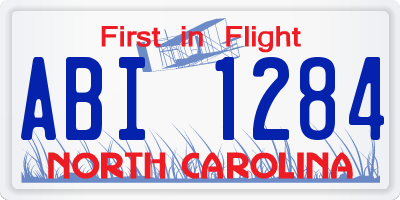 NC license plate ABI1284