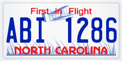 NC license plate ABI1286