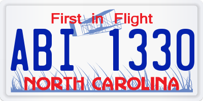 NC license plate ABI1330