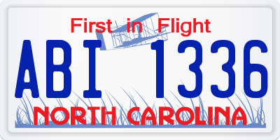 NC license plate ABI1336