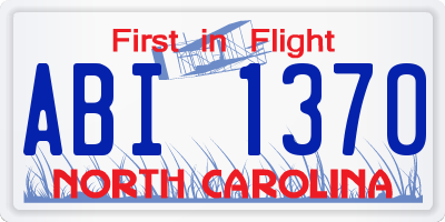 NC license plate ABI1370