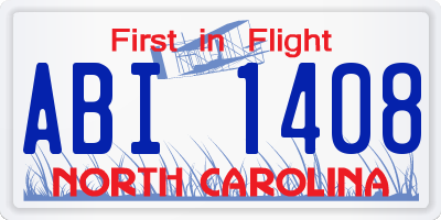NC license plate ABI1408
