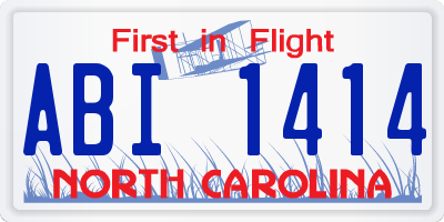 NC license plate ABI1414