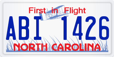NC license plate ABI1426