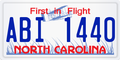 NC license plate ABI1440