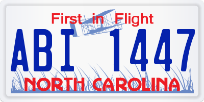 NC license plate ABI1447