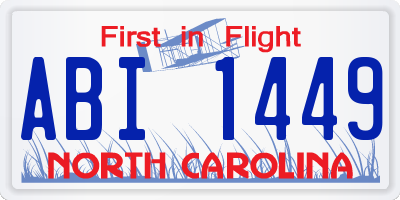 NC license plate ABI1449