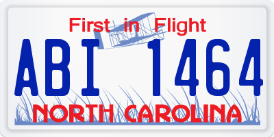 NC license plate ABI1464