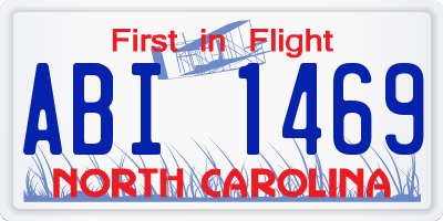 NC license plate ABI1469