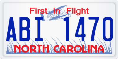NC license plate ABI1470