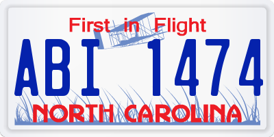 NC license plate ABI1474