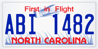NC license plate ABI1482