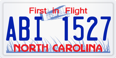 NC license plate ABI1527